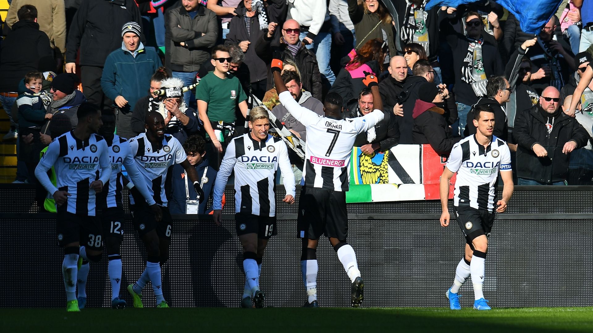 Udinese Sassuolo 2020 Okaka celebrating