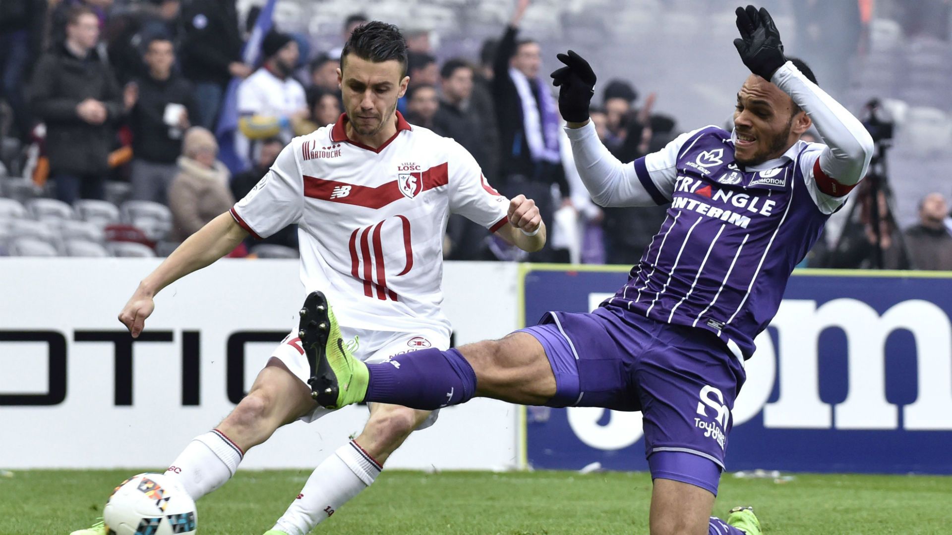 Martin Braithwate Sebastien Corchia Toulouse Lille Ligue 1 05032017
