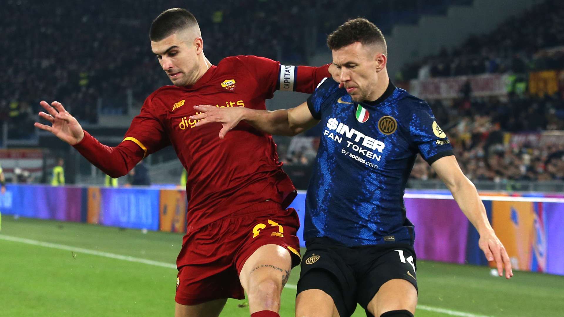 Mancini Perisic Roma Inter Serie A