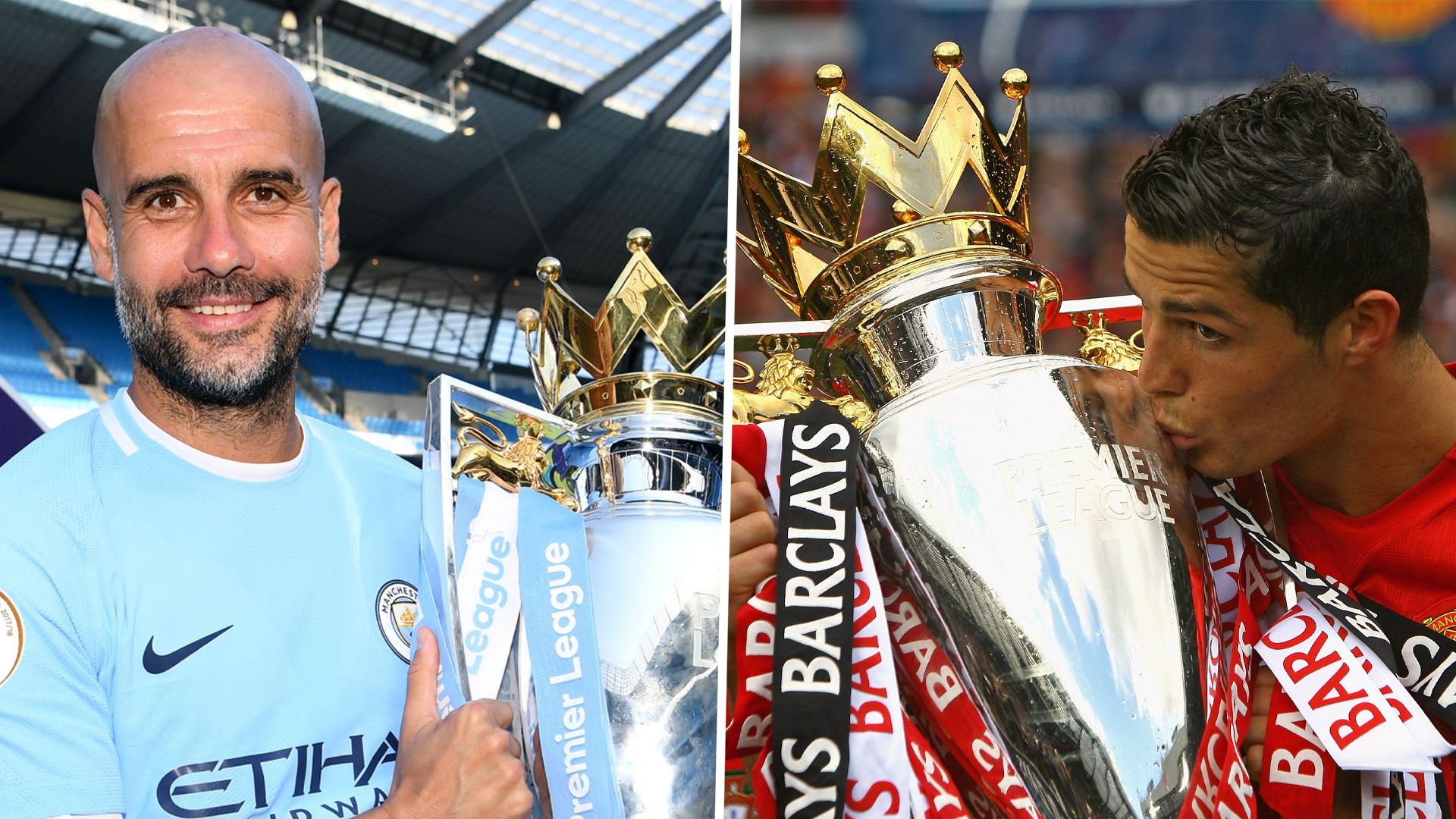 Premier League Cristiano Ronaldo Pep Guardiola Manchester City United composite