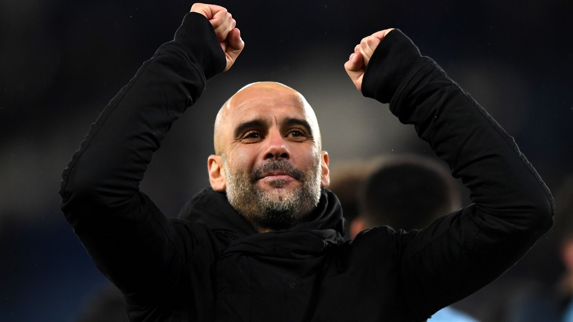 Pep Guardiola celebrates