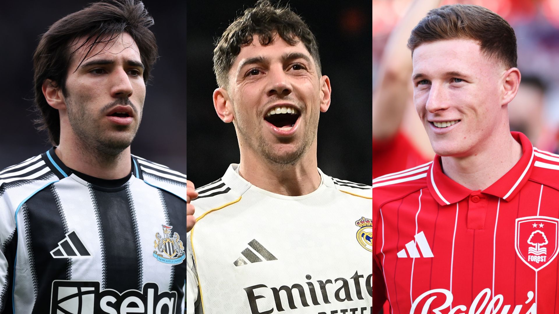 Elliot Anderson Sandro Tonali Fede Valverde 2025-26