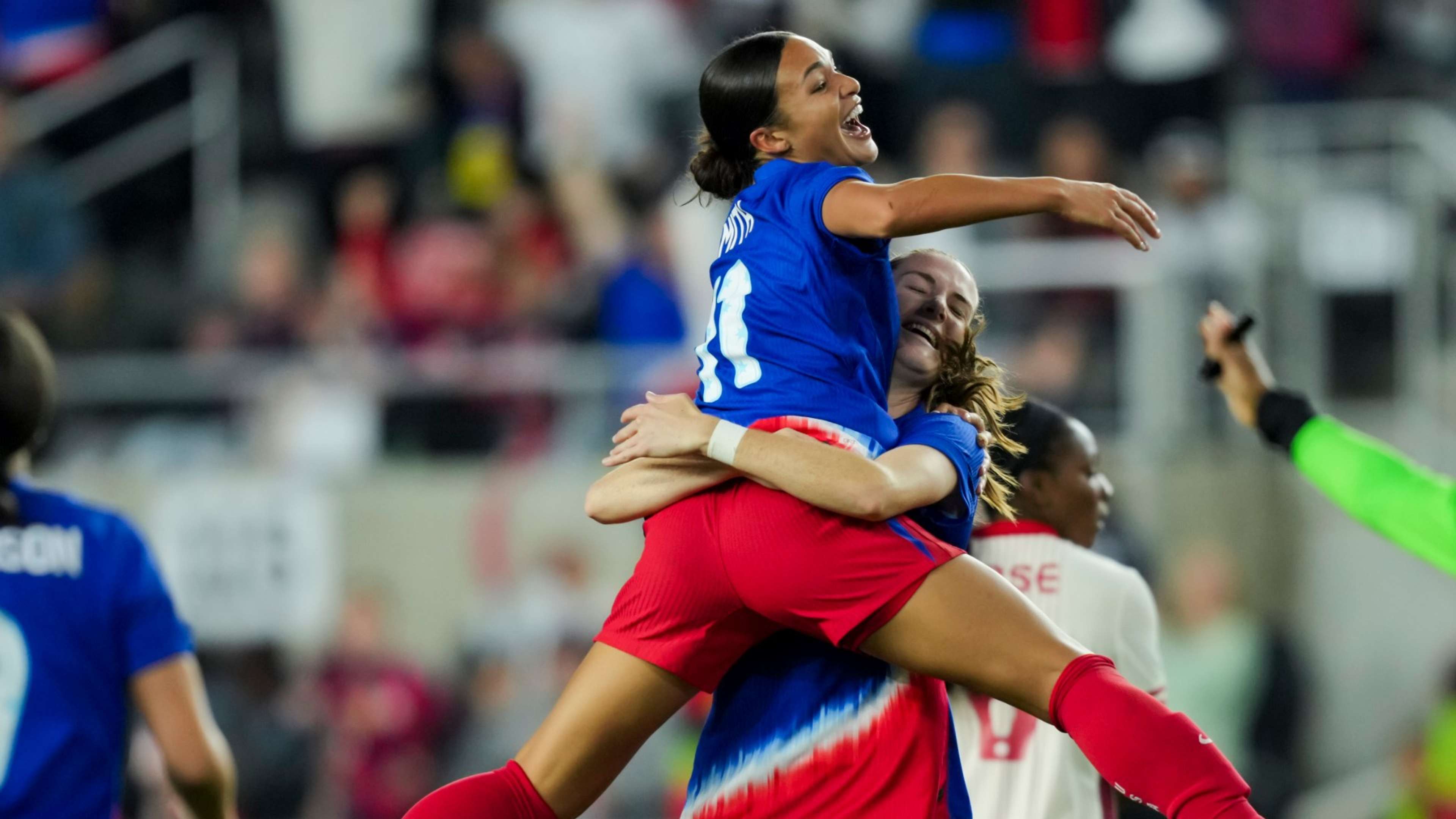 Sophia Smith goal celebration USWNT vs Canada SheBelieves Cup final