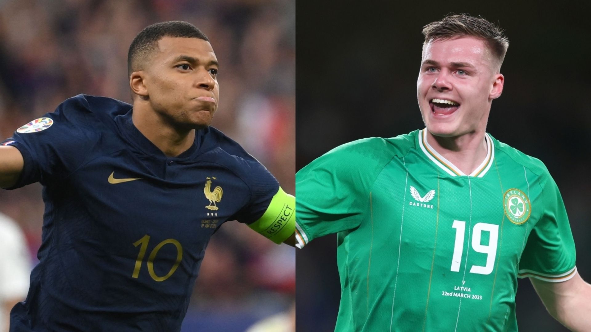 Kylian Mbappe France Evan Ferguson Republic of Ireland