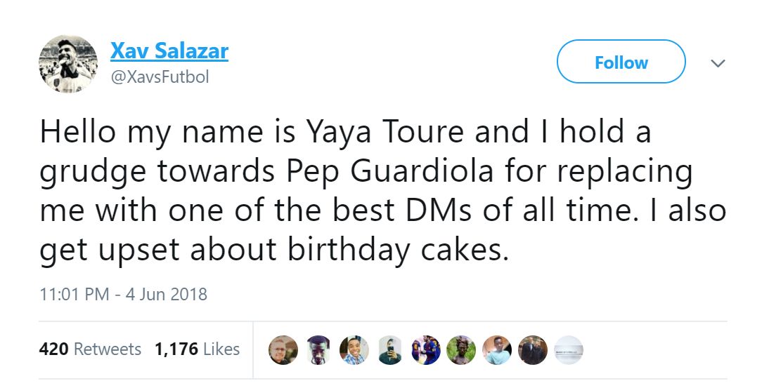 Reactions Yaya Toure Pep Guardiola