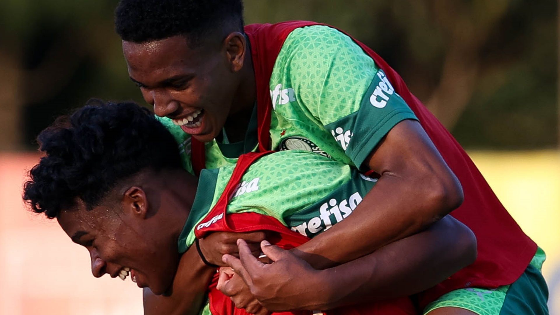 Endrick e Estevão, treino Palmeiras 2024