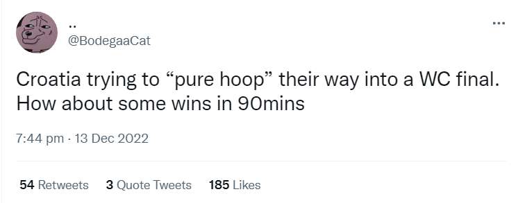 Twitter react Croatia pure hoop