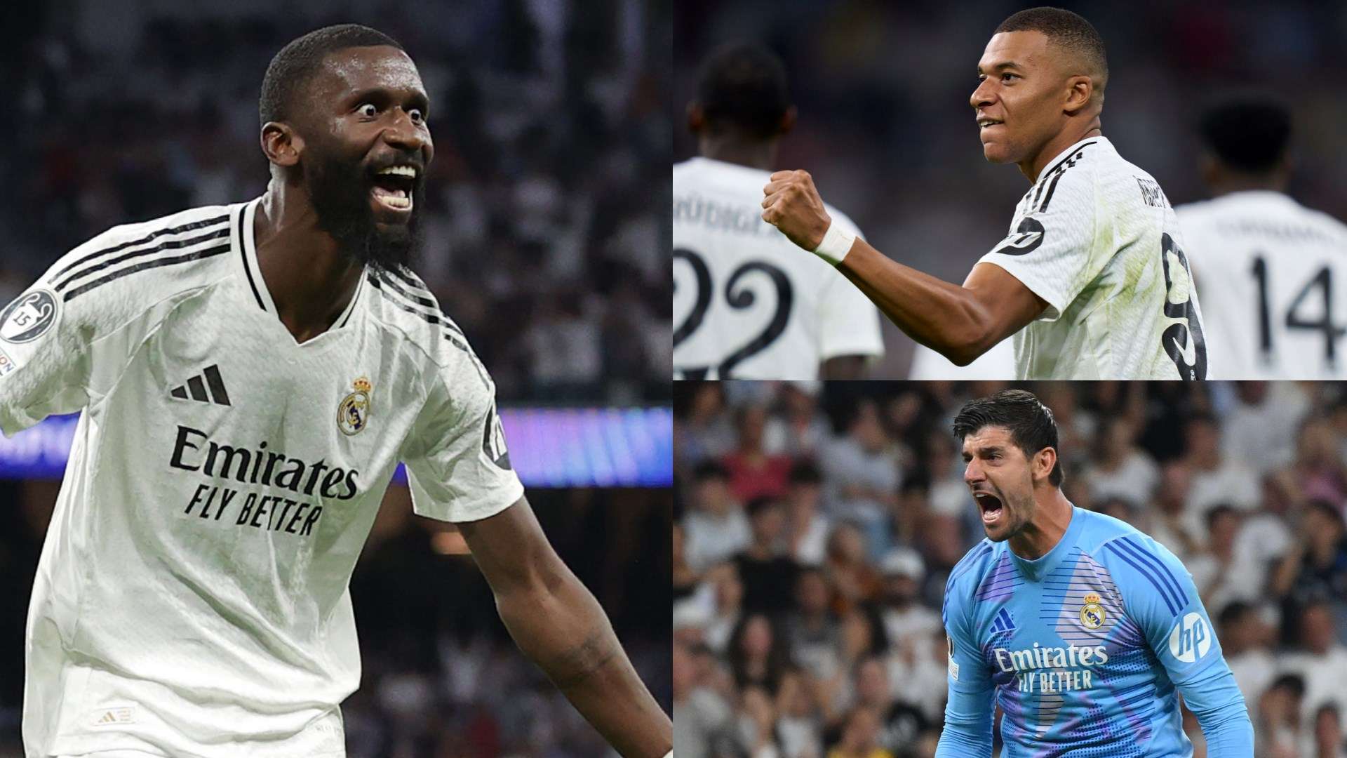 Rudiger Mbappe Courtois Real Madrid GFX