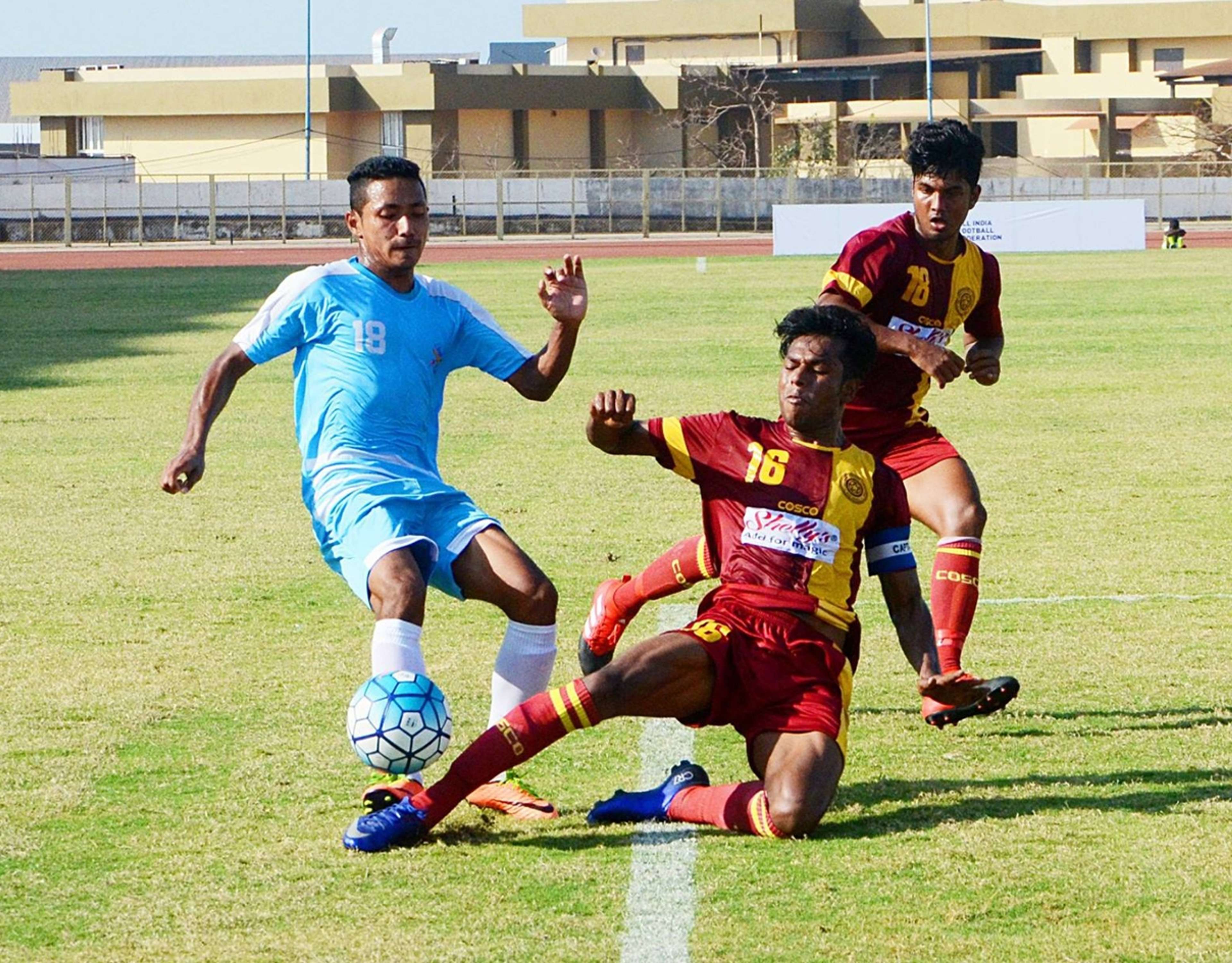 Rana Gharami in action for Bengal in Santosh Trophy