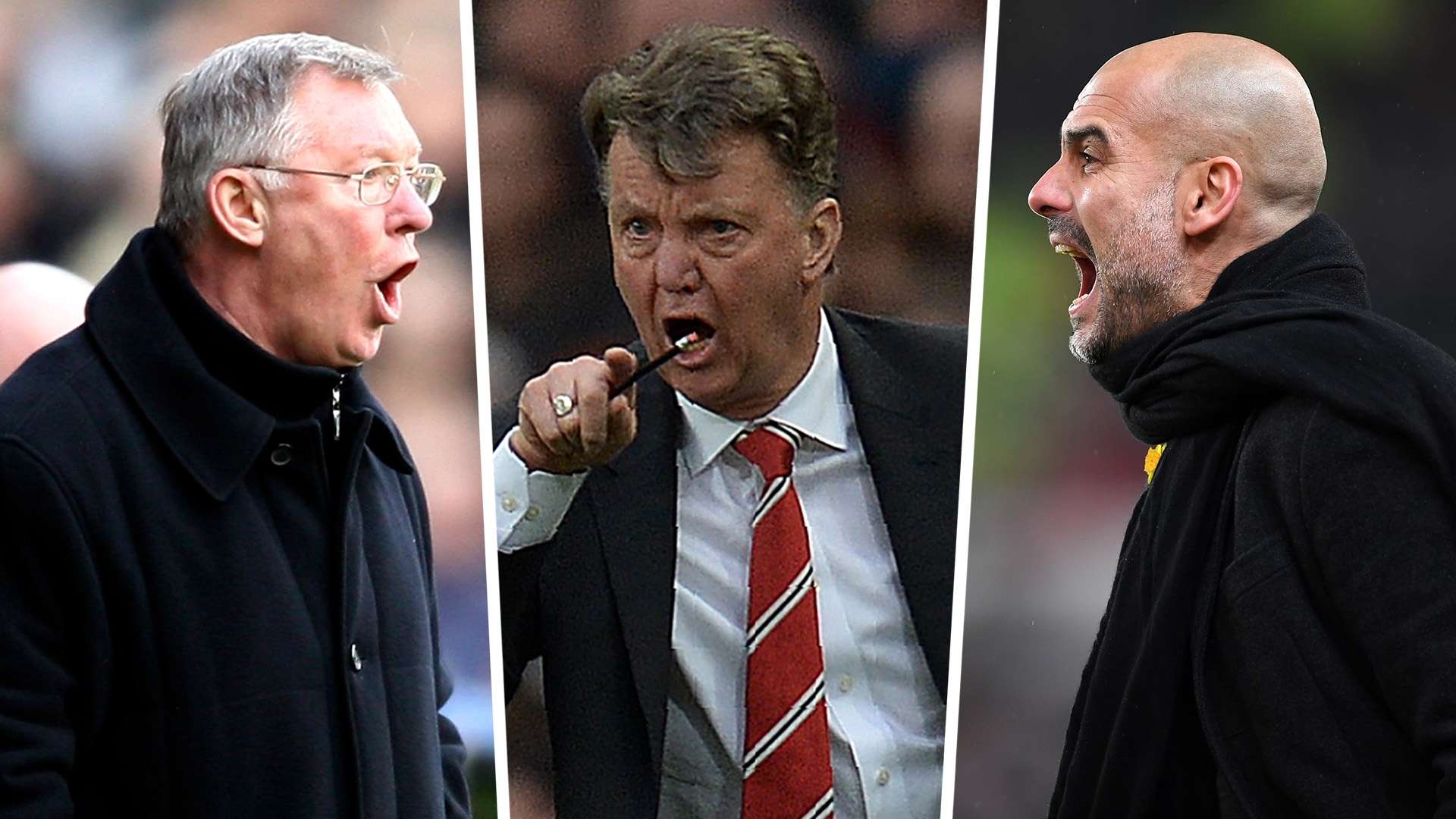 Alex Ferguson Louis van Gaal Pep Guardiola hairdryer treatment