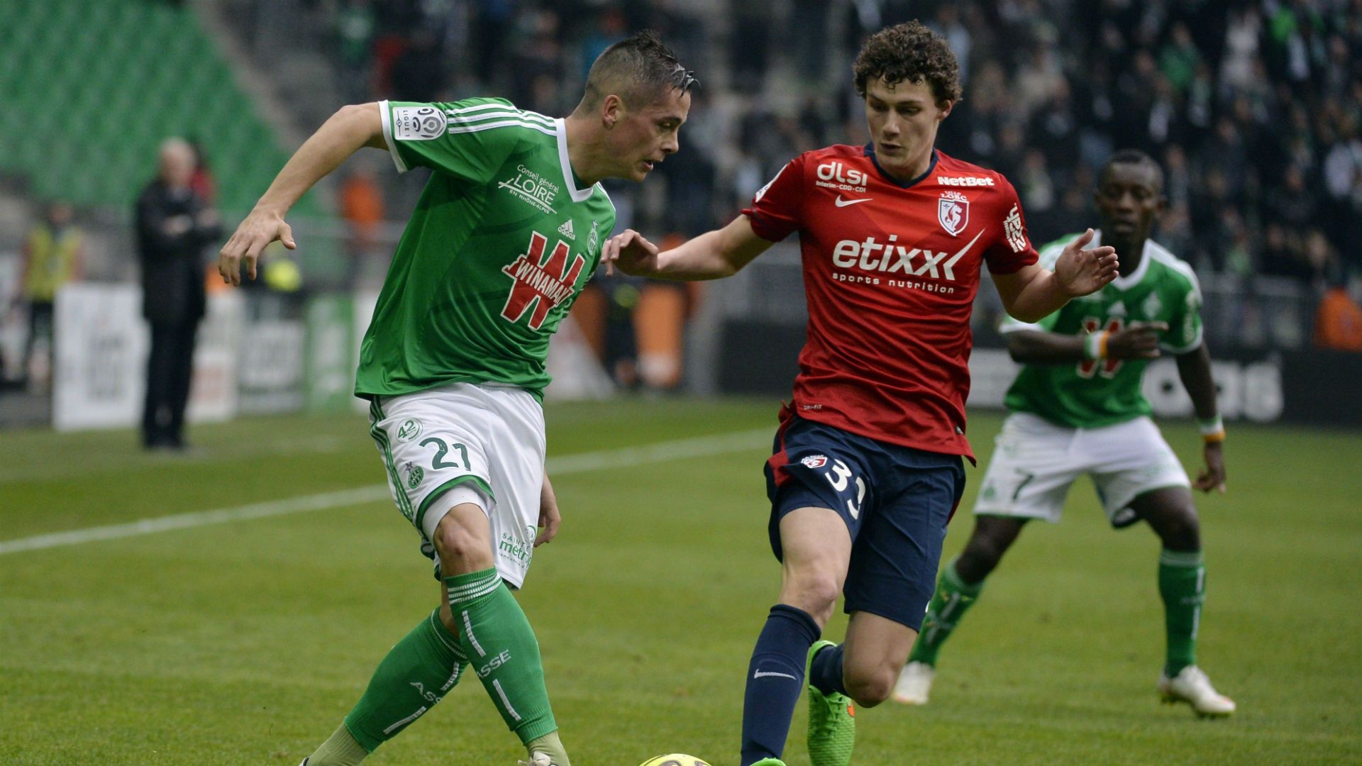Romain Hamouma Benjamin Pavard ASSE Lille Ligue 1 22032015