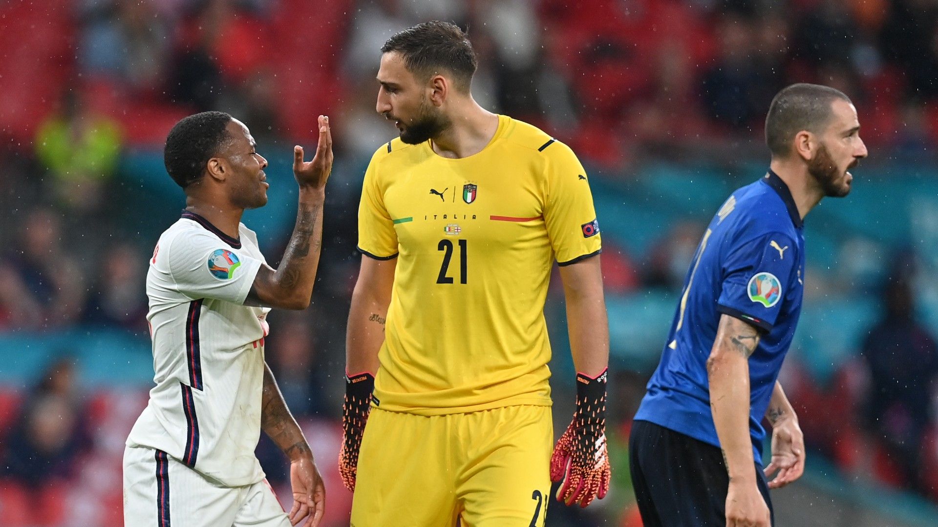 Raheem Sterling Gianluigi Donnarumma Italy vs England Euro 2020 final