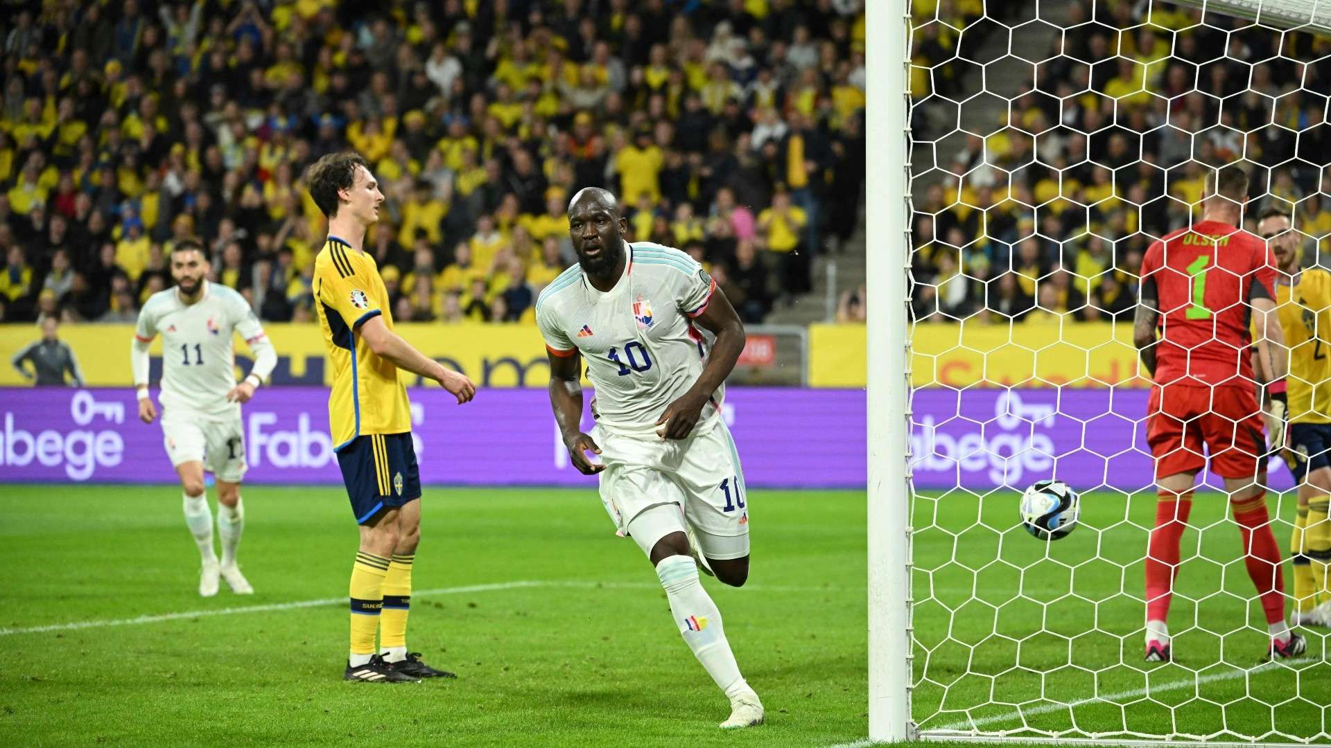 Lukaku scores Sweden vs Belgium 2023