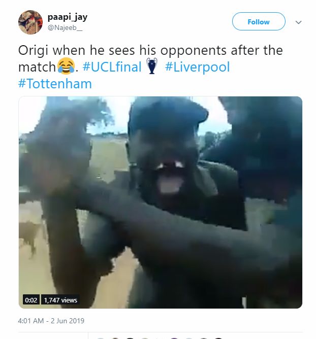 2_ Reaction Divock Origi Liverpool UCL Final