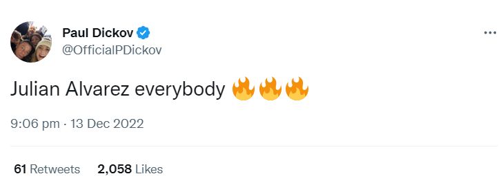 Twitter react Alvarez