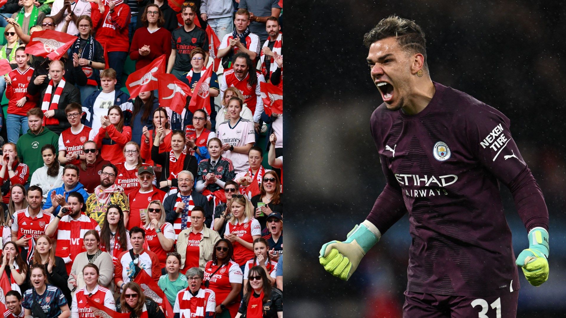 Ederson/Arsenal fans split Manchester City