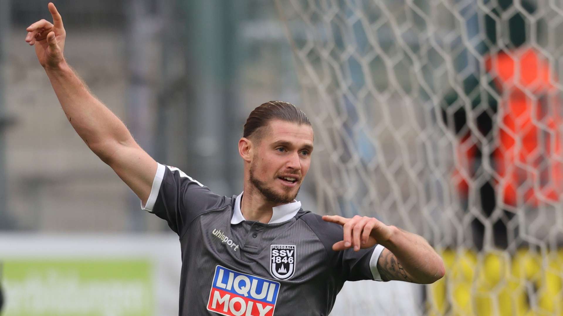 Dennis Chessa of Ulm celebrates