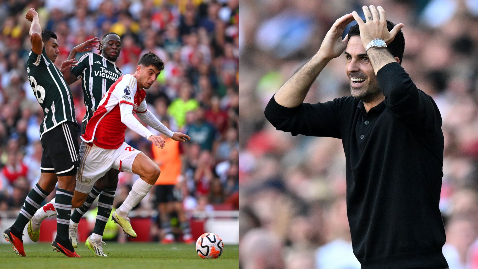 Kai Havertz Mikel Arteta Arsenal Manchester United 2023-24