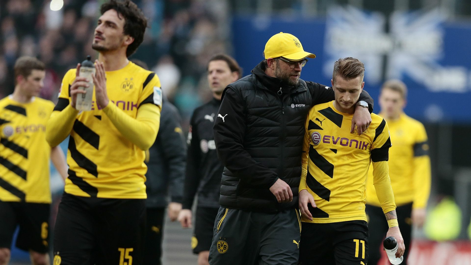 Mats Hummels Jurgen Klopp Marco Reus Hamburger SV Borussia Dortmund Bundesliga 07032015