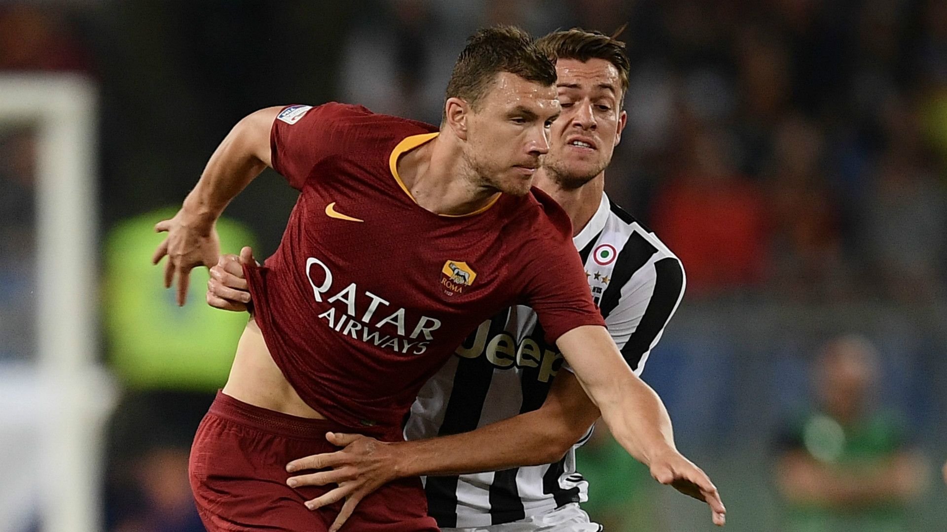 Edin Dzeko, Daniele Rugani, Roma, Juventus, Serie A, 13052018