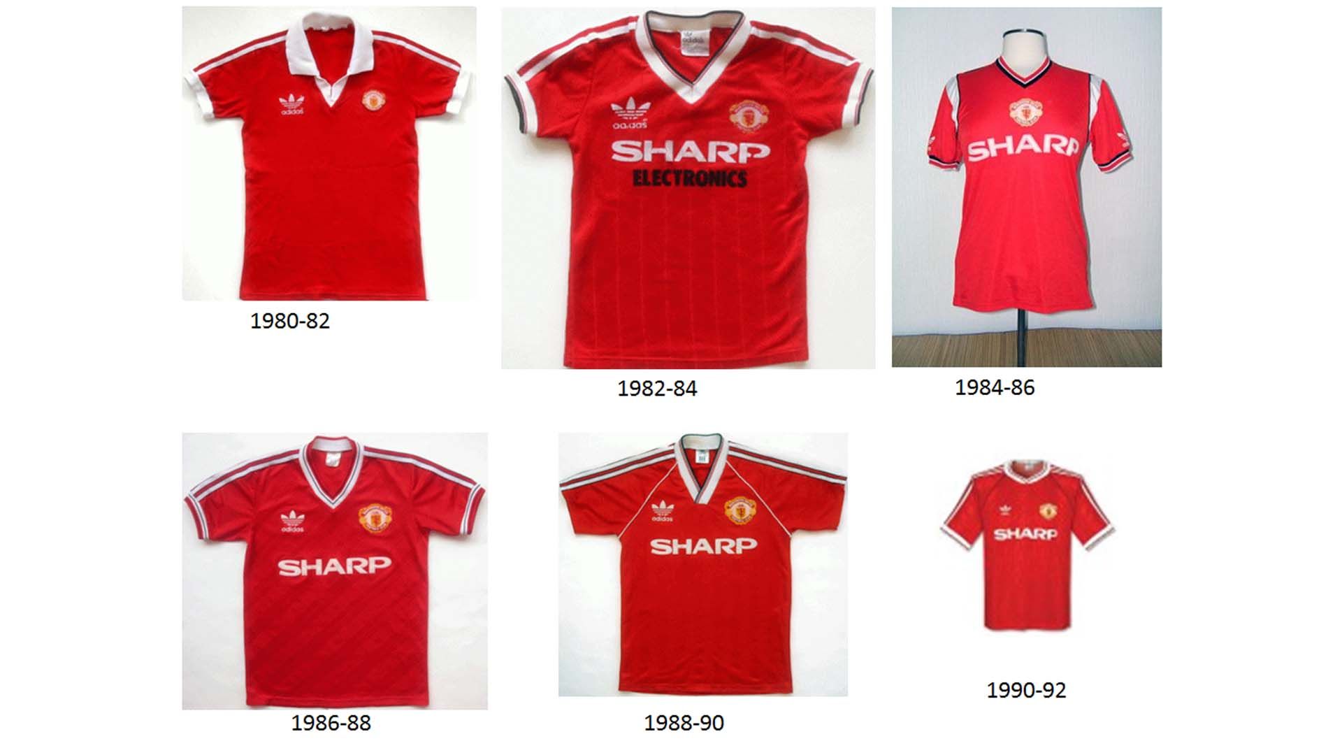 adidas Manchester United kits 1980-92
