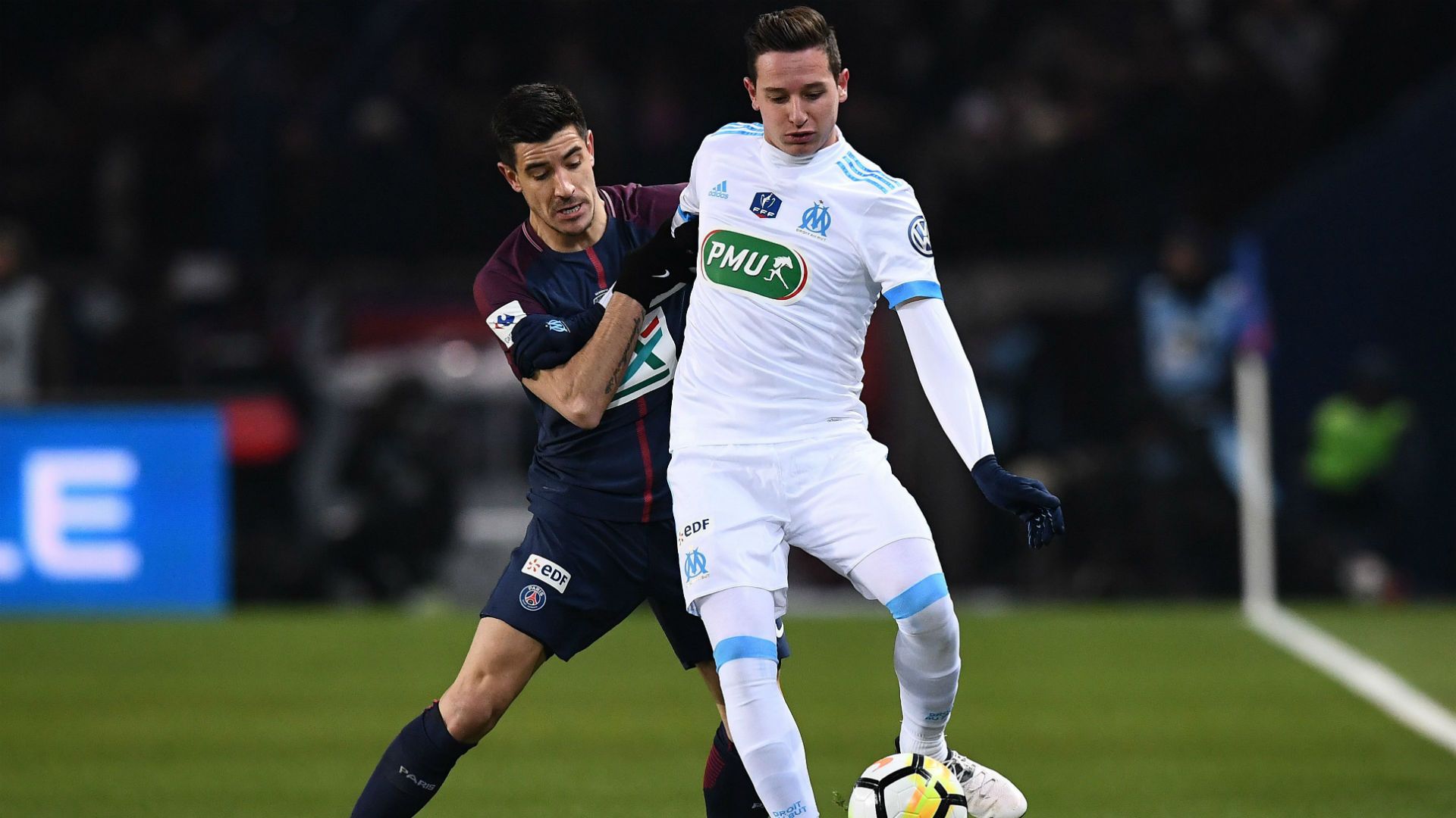 Yuri Berchiche Florian Thauvin PSG Marseille Coupe de France 28022018.jpg