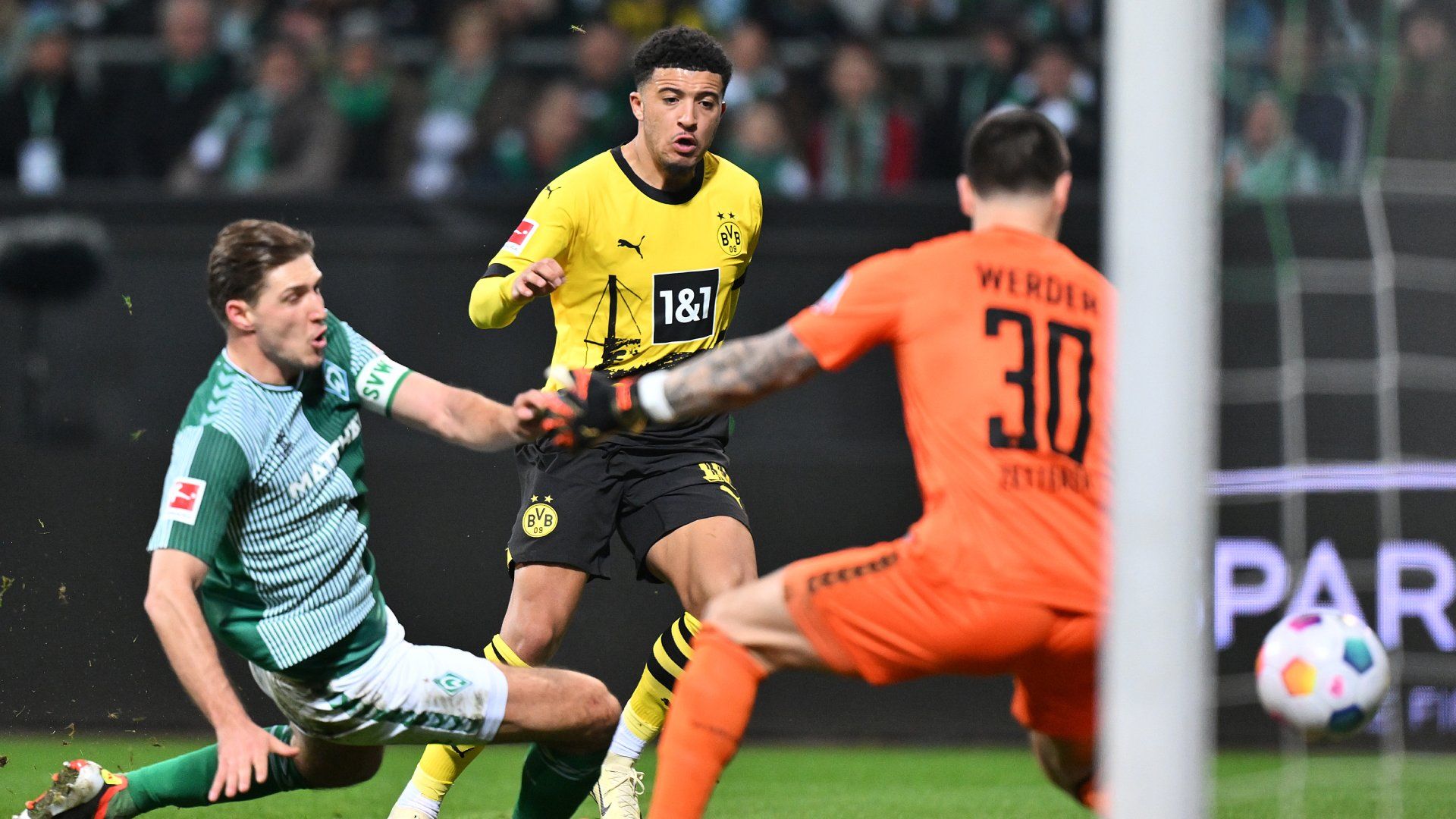 Jadon Sancho goal Borussia Dortmund Werder Bremen 2023-24