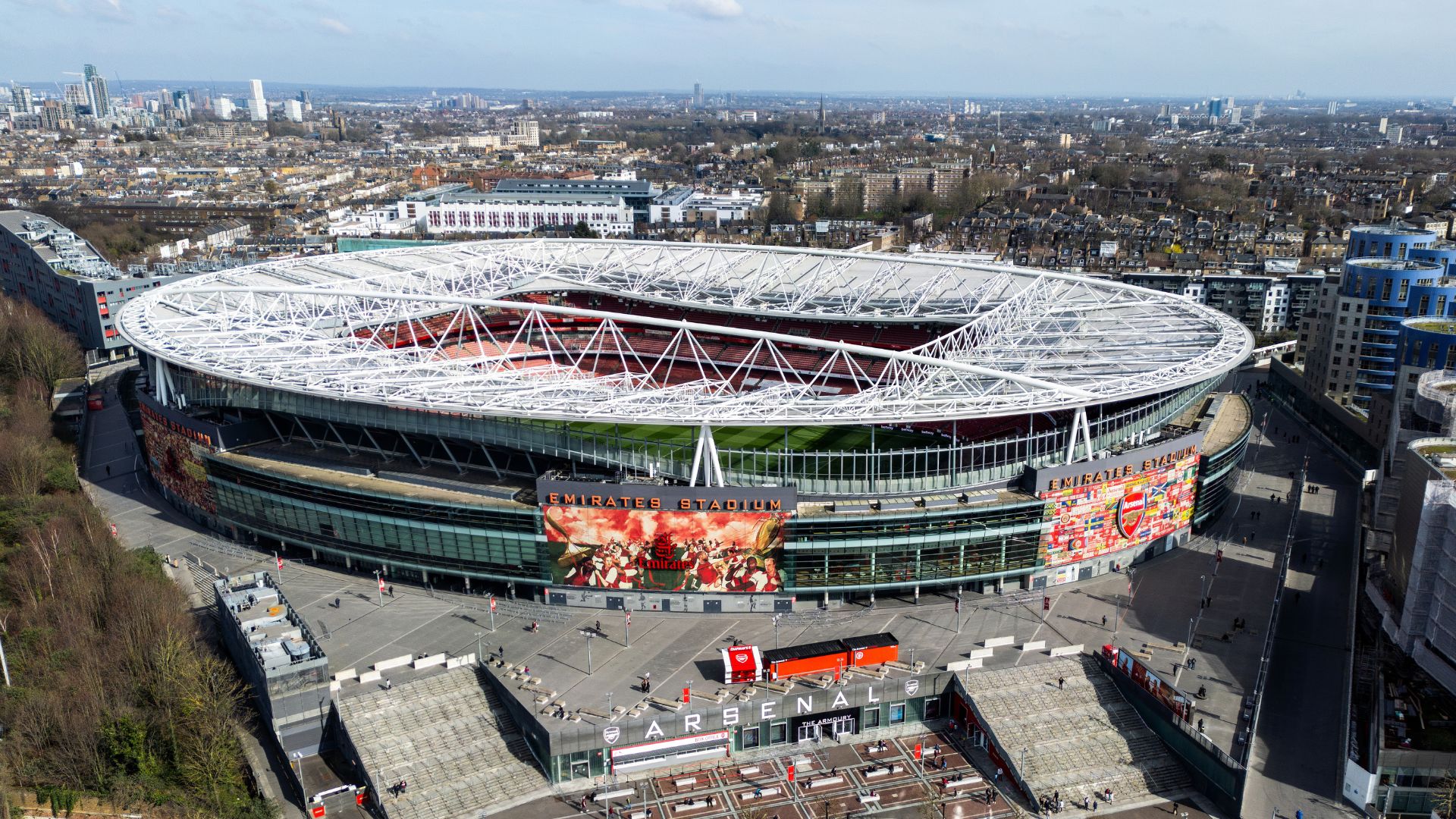Aerial view of the Emirates stadium