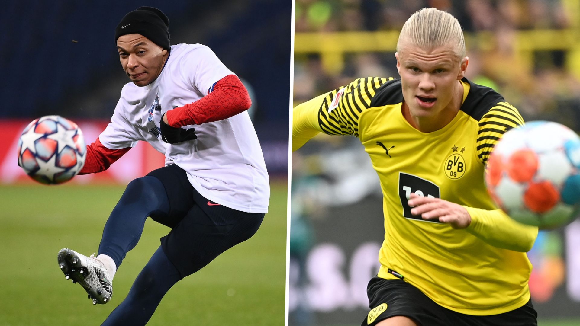 Kylian Mbappe, Erling Haaland GFX