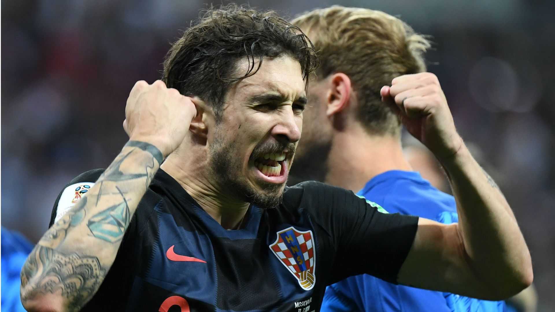 croatia england - sime vrsaljko celebration - world cup - 11072018