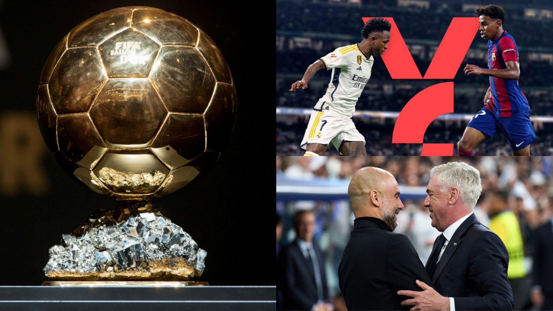 Ballon d'Or 2024 - Lamine Yamal Vinicius Junior Carlo Ancelotti Pep Guardiola