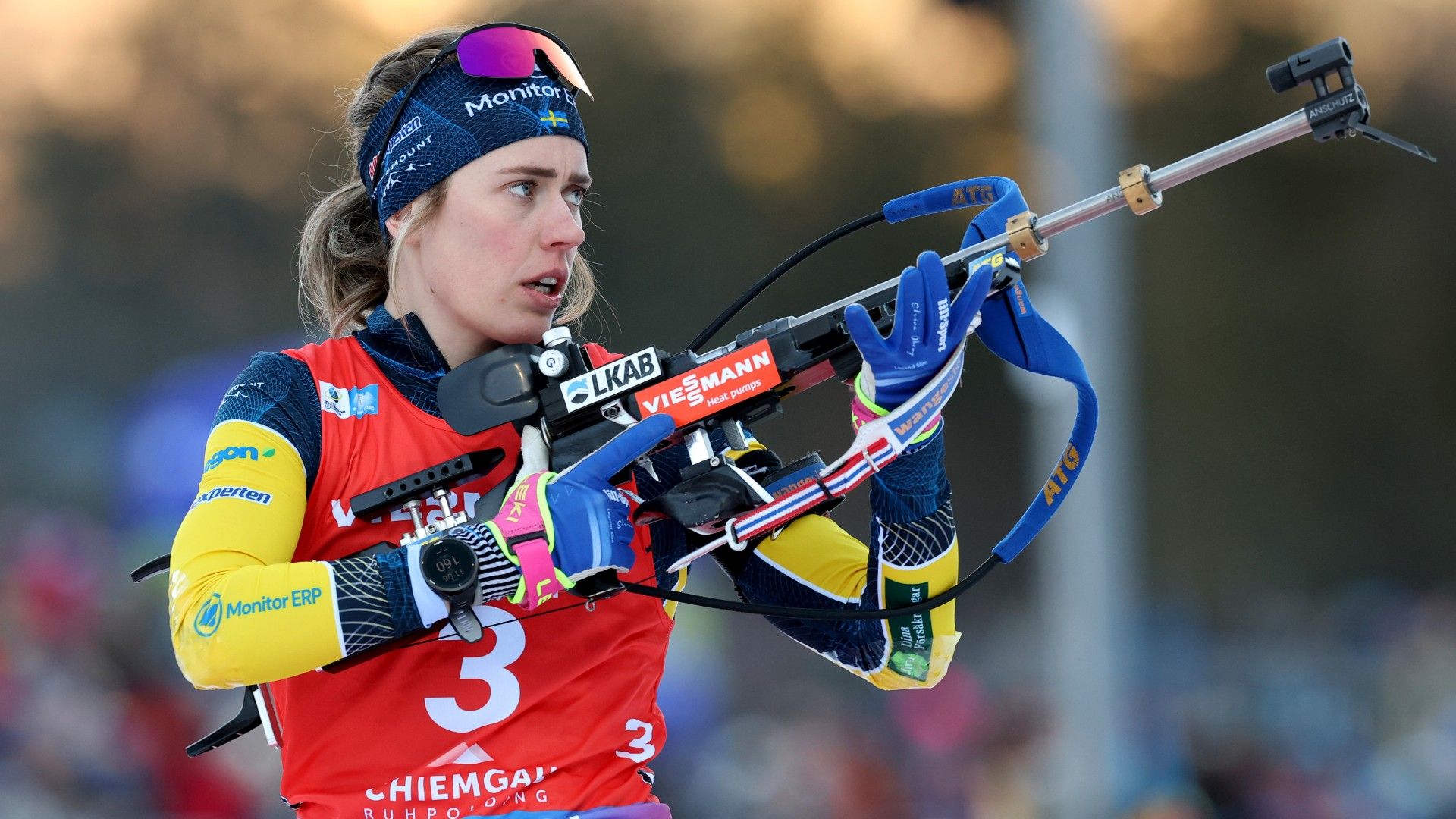 Elvira Oberg of Team Sweden warms up 