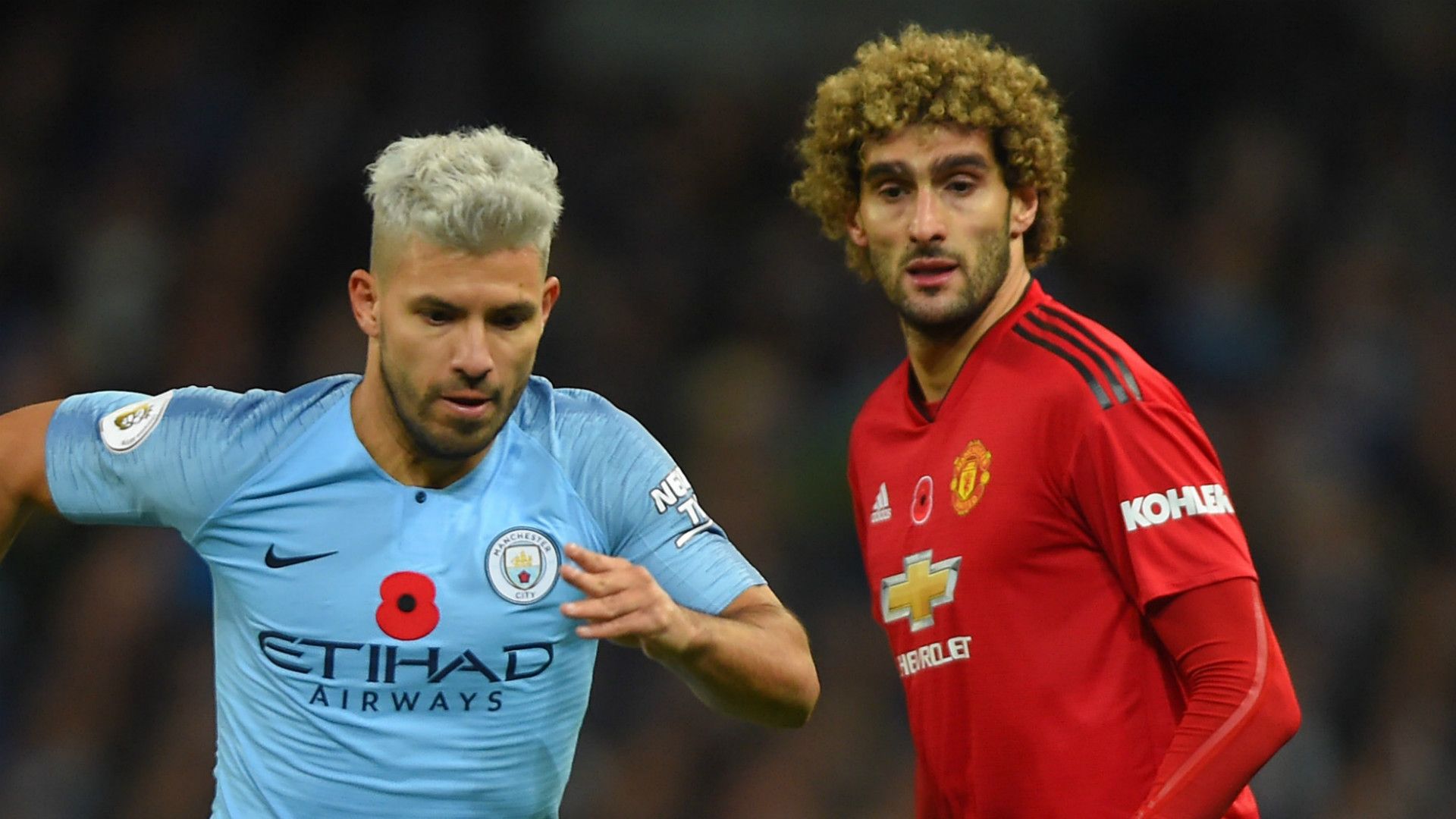 Sergio Aguero Marouane Fellaini Manchester City Manchester United 2018-19