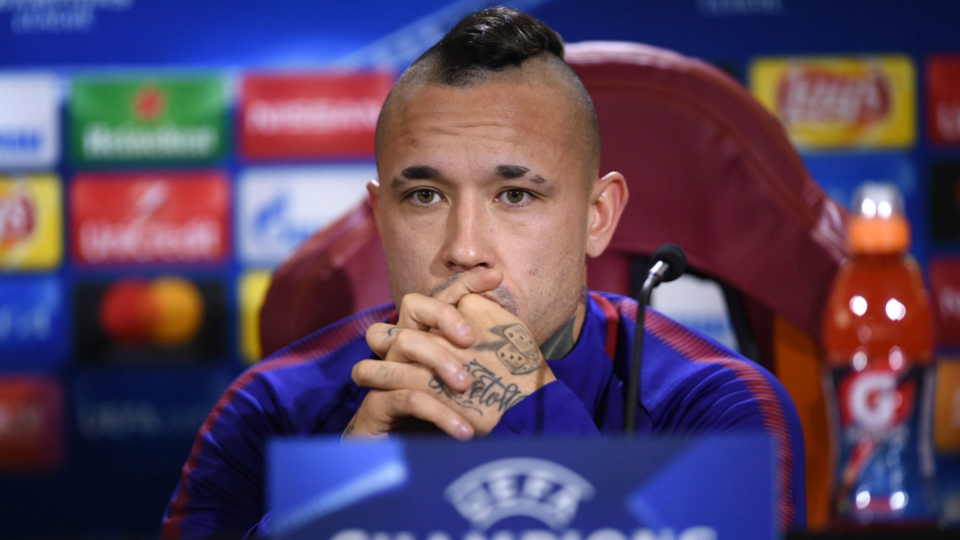 Radja Nainggolan press conference UCL Roma Chelsea