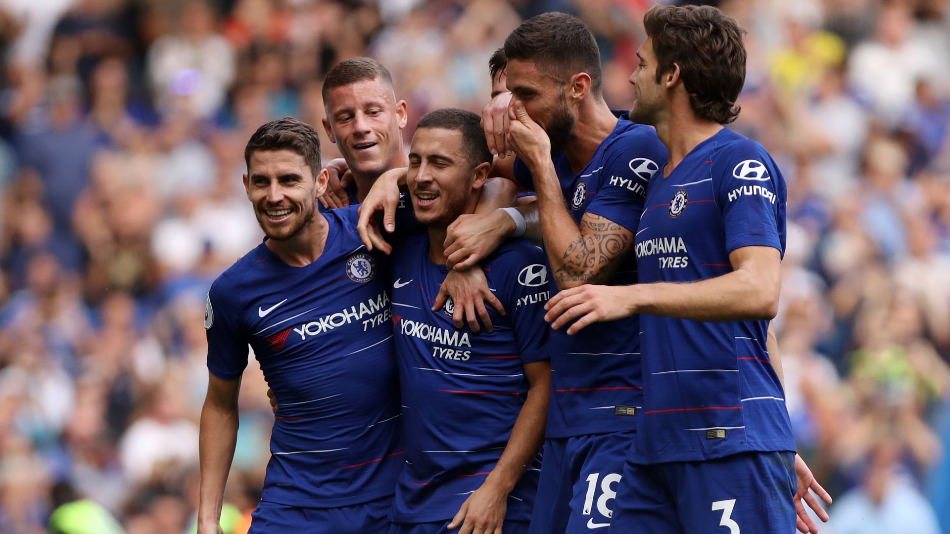 FC Chelsea Hazard Giroud Jorginho Alonso 15092018