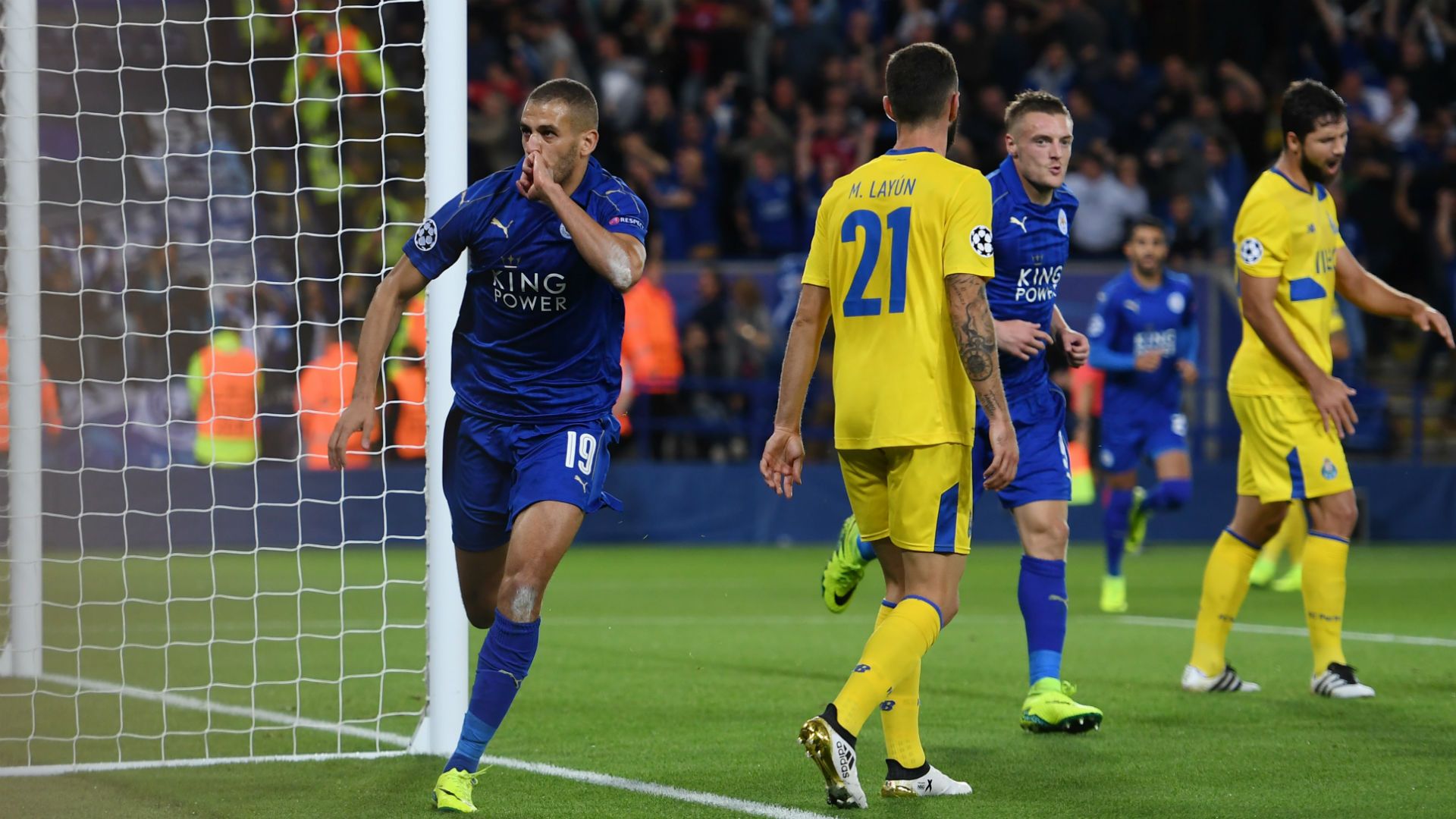 Islam Slimani Champions League Leicester v Porto 270916