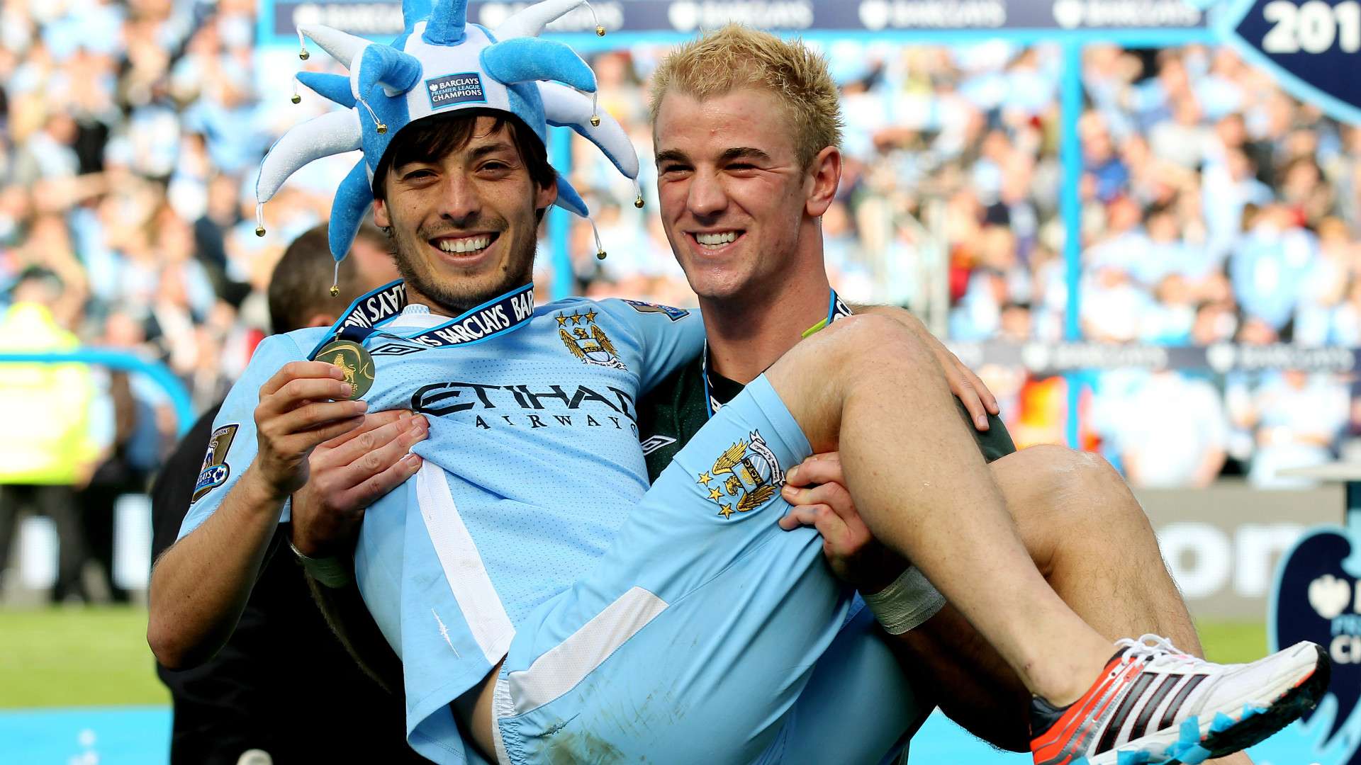 David Silva Joe Hart Manchester City 2019-20
