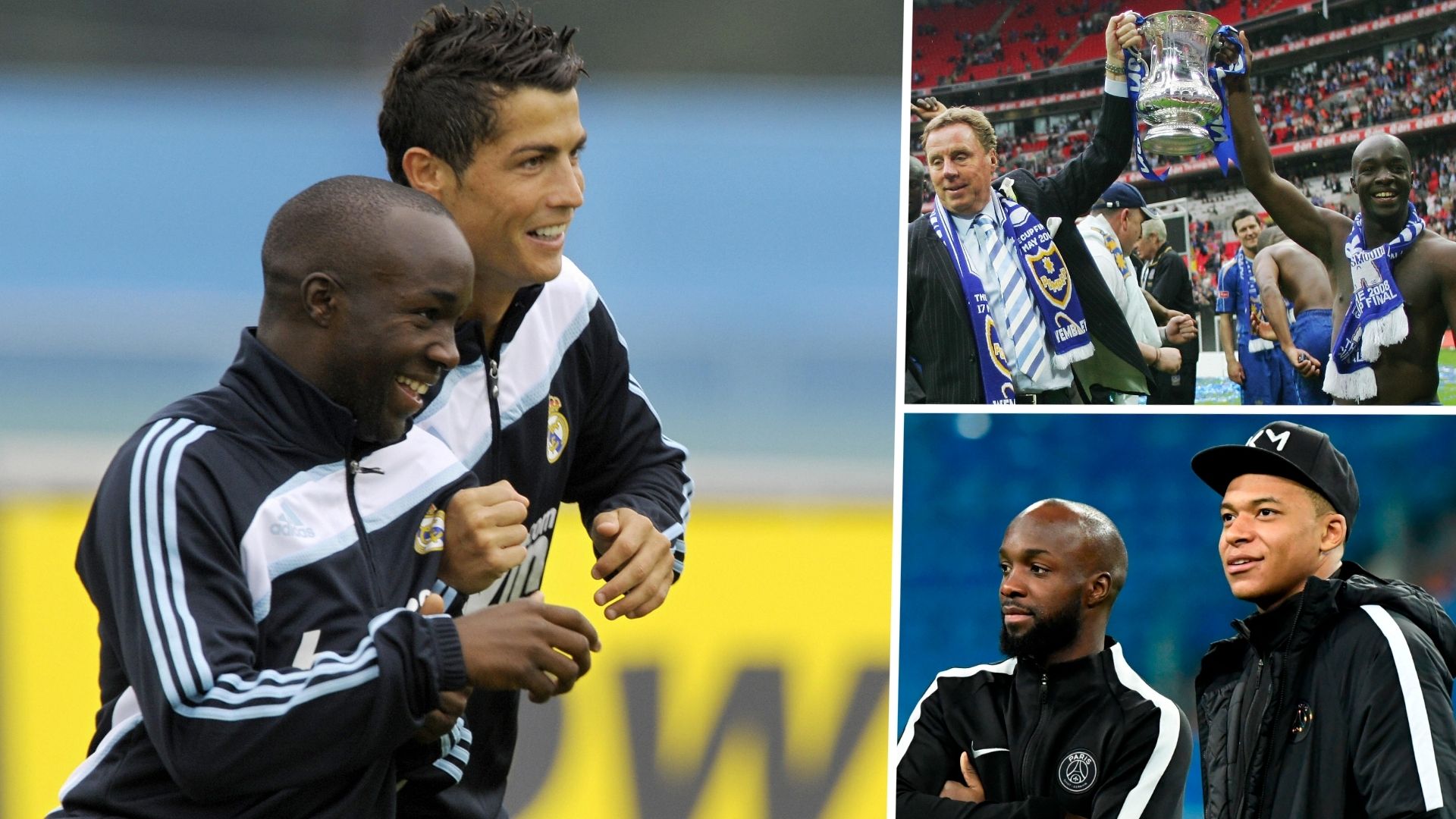 Lassana Diarra Cristiano Ronaldo Harry Redknapp Kylian Mbappe Real Madrid Portsmouth PSG GFX