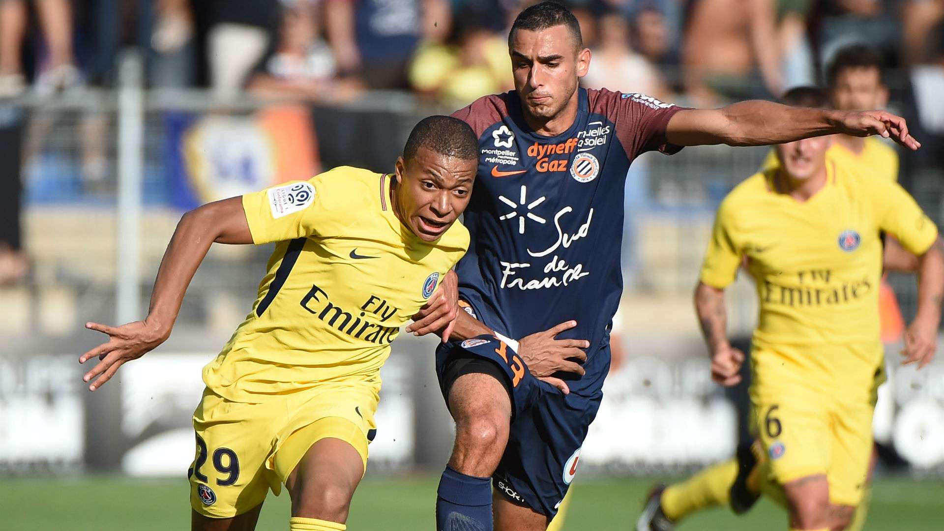 Kylian Mbappé Ellyes Skhiri Montpellier PSG Ligue 1 23092017