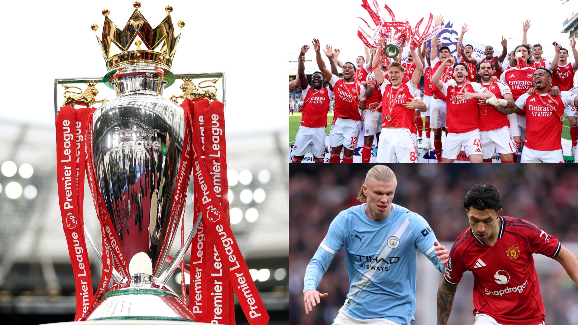 Premier League trophy Arsenal Manchester City United