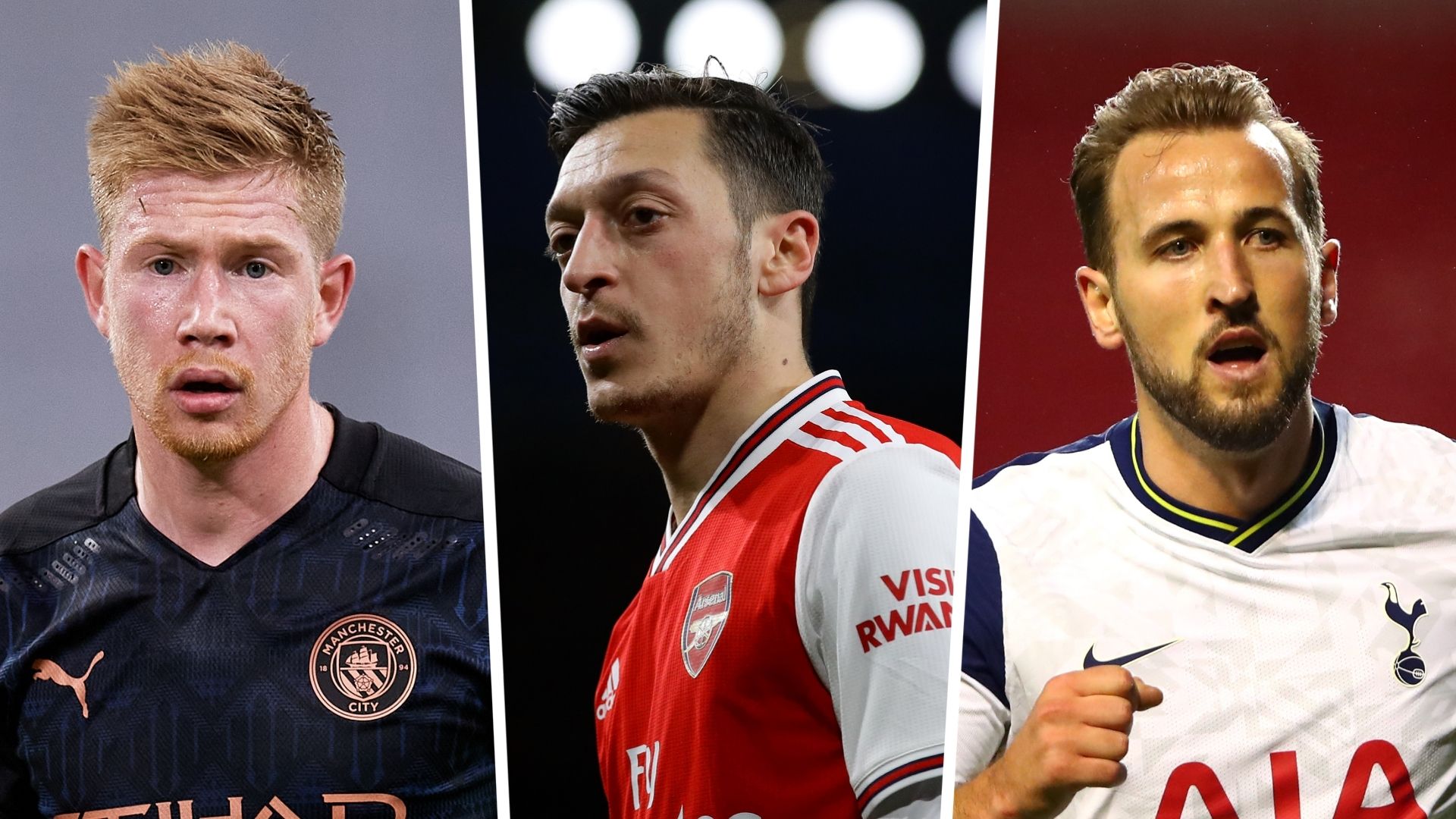 Kevin De Bruyne Mesut Ozil Harry Kane Manchester City Arsenal Tottenham GFX
