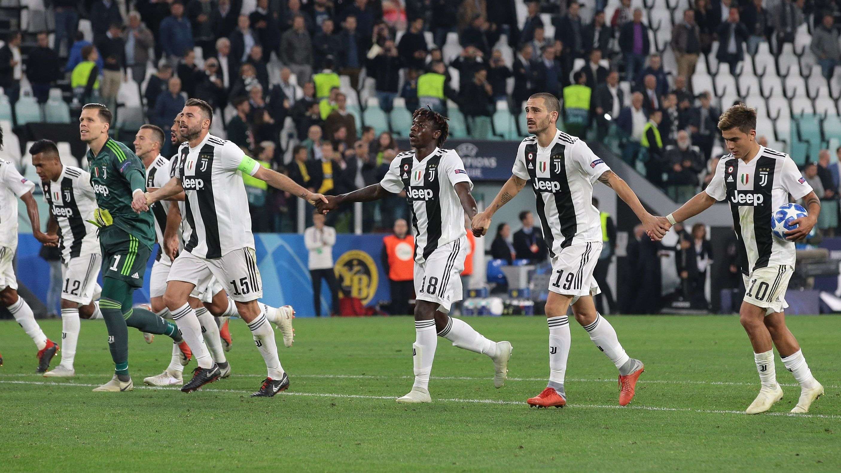 Juventus celebrating Young Boys