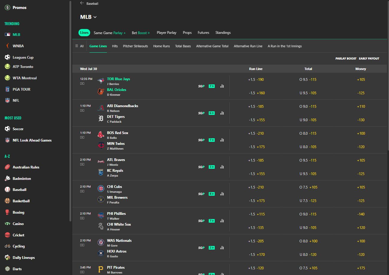 bet365 mlb betting