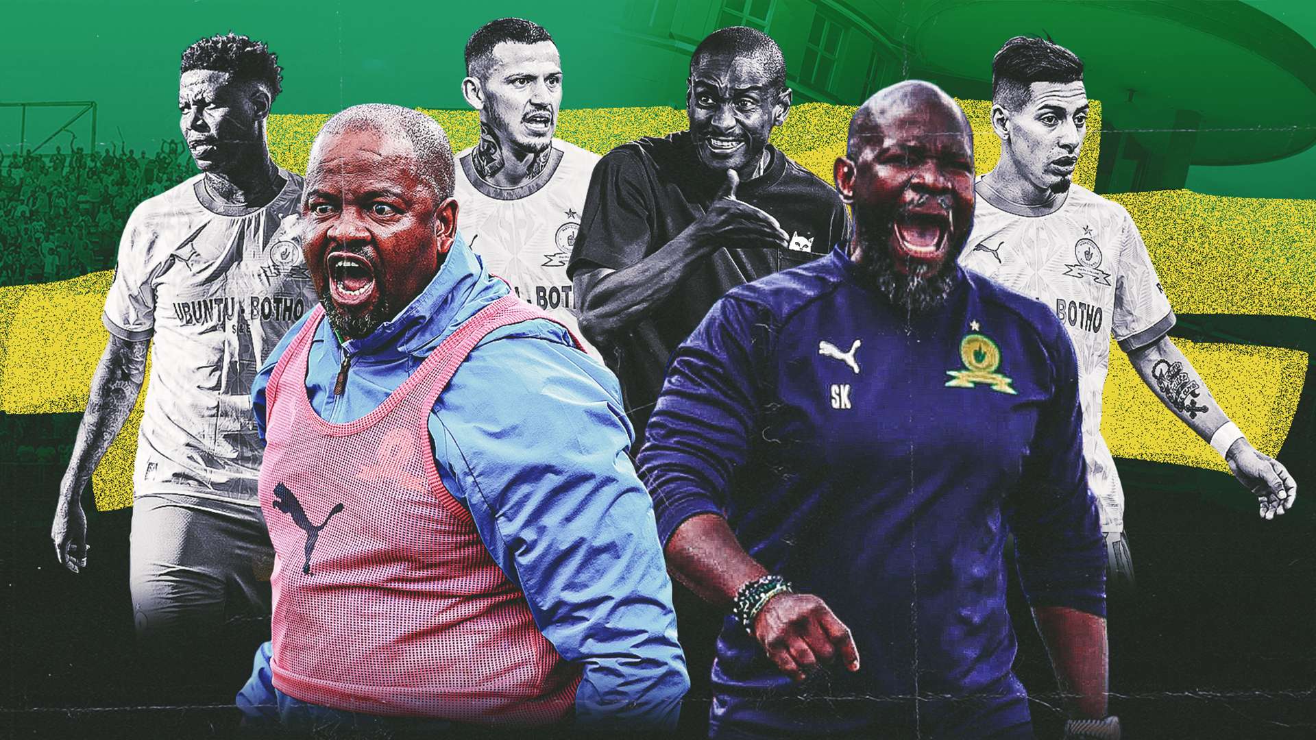 Rhulani Mokwena, Bongani Zungu, Gaston Sirino Junior Mendieta, Steve Komphela and Manqoba Mngqithi