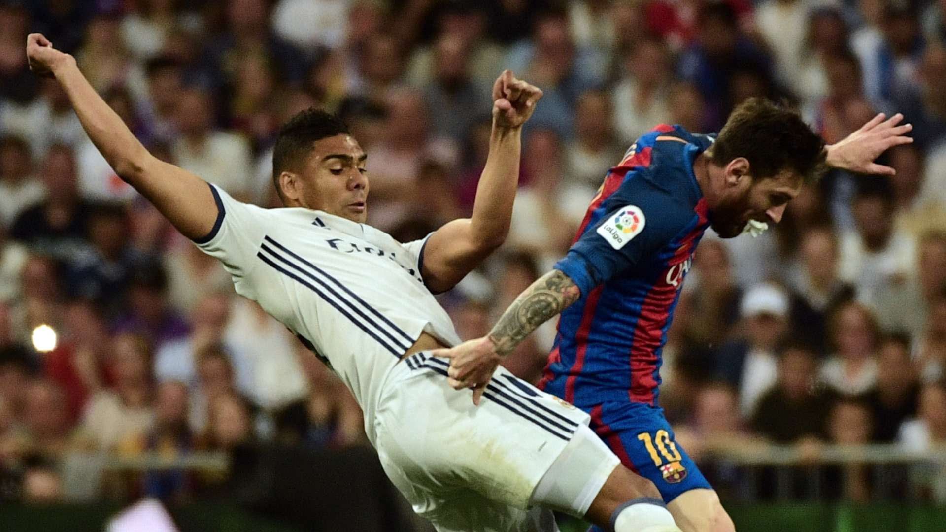 Casemiro Lionel Messi Real Madrid Barcelona LaLiga 23042017