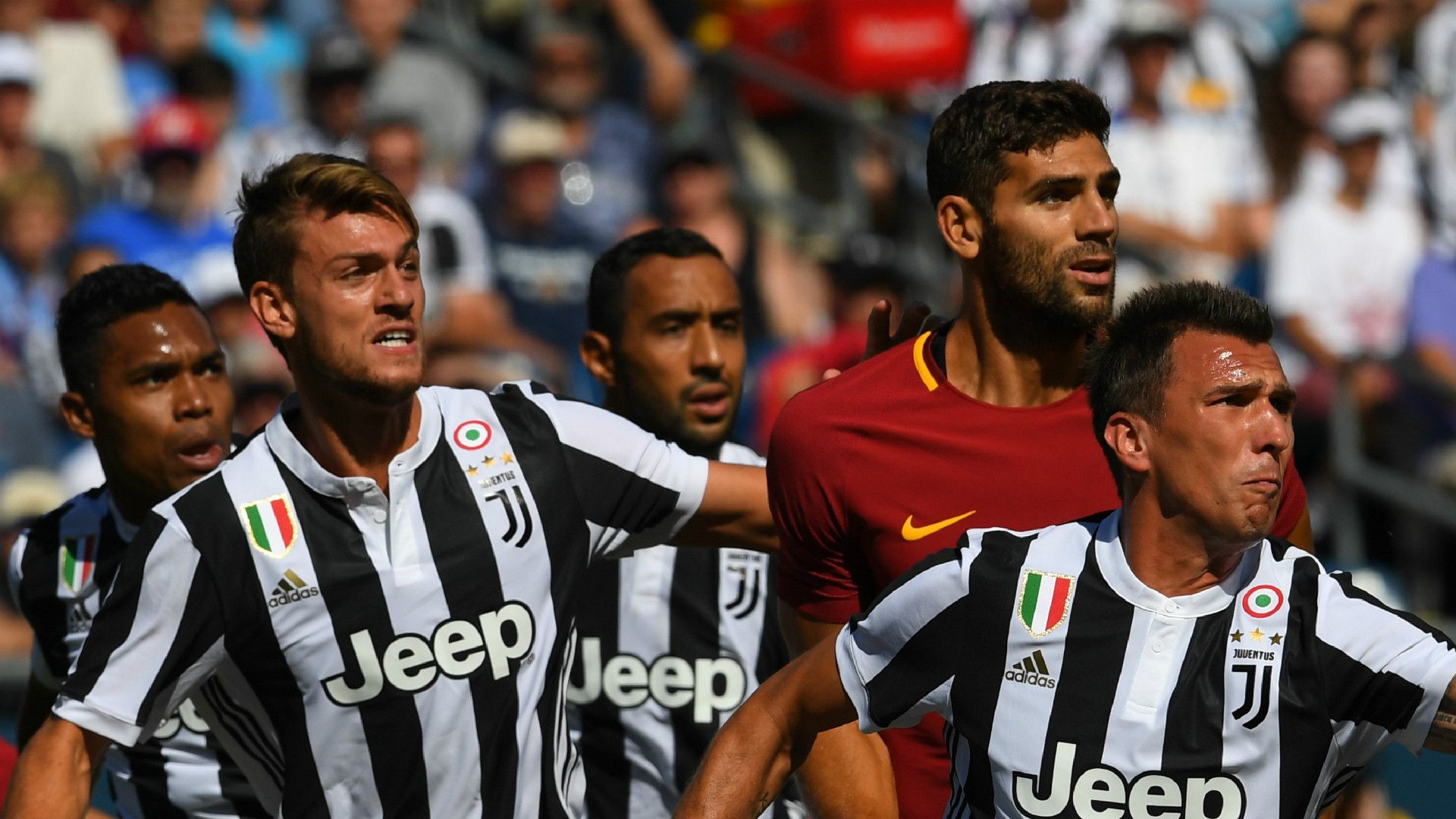 Rugani Mandzukic Fazio Roma Juventus