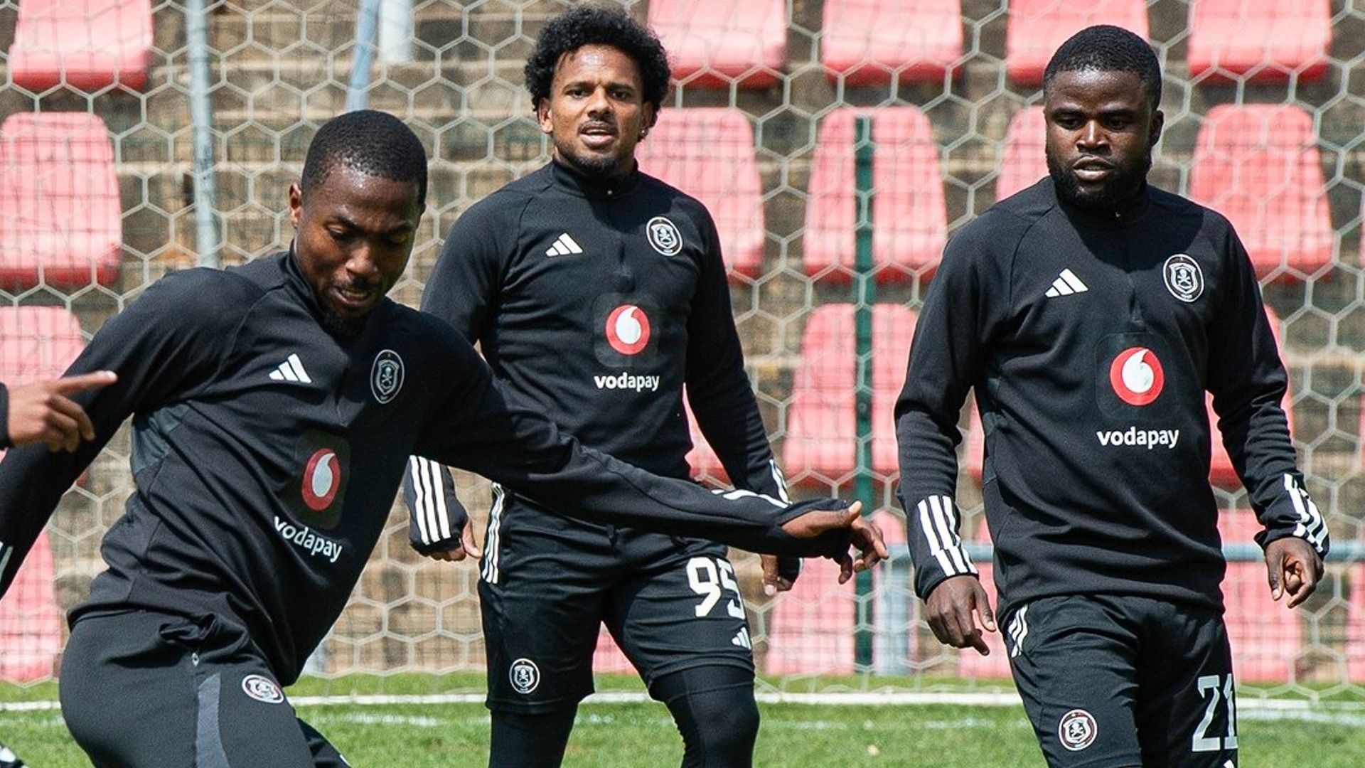 Lesedi Kapinga, Kermit Erasmus, Bandile Shandu of Orlando Pirates