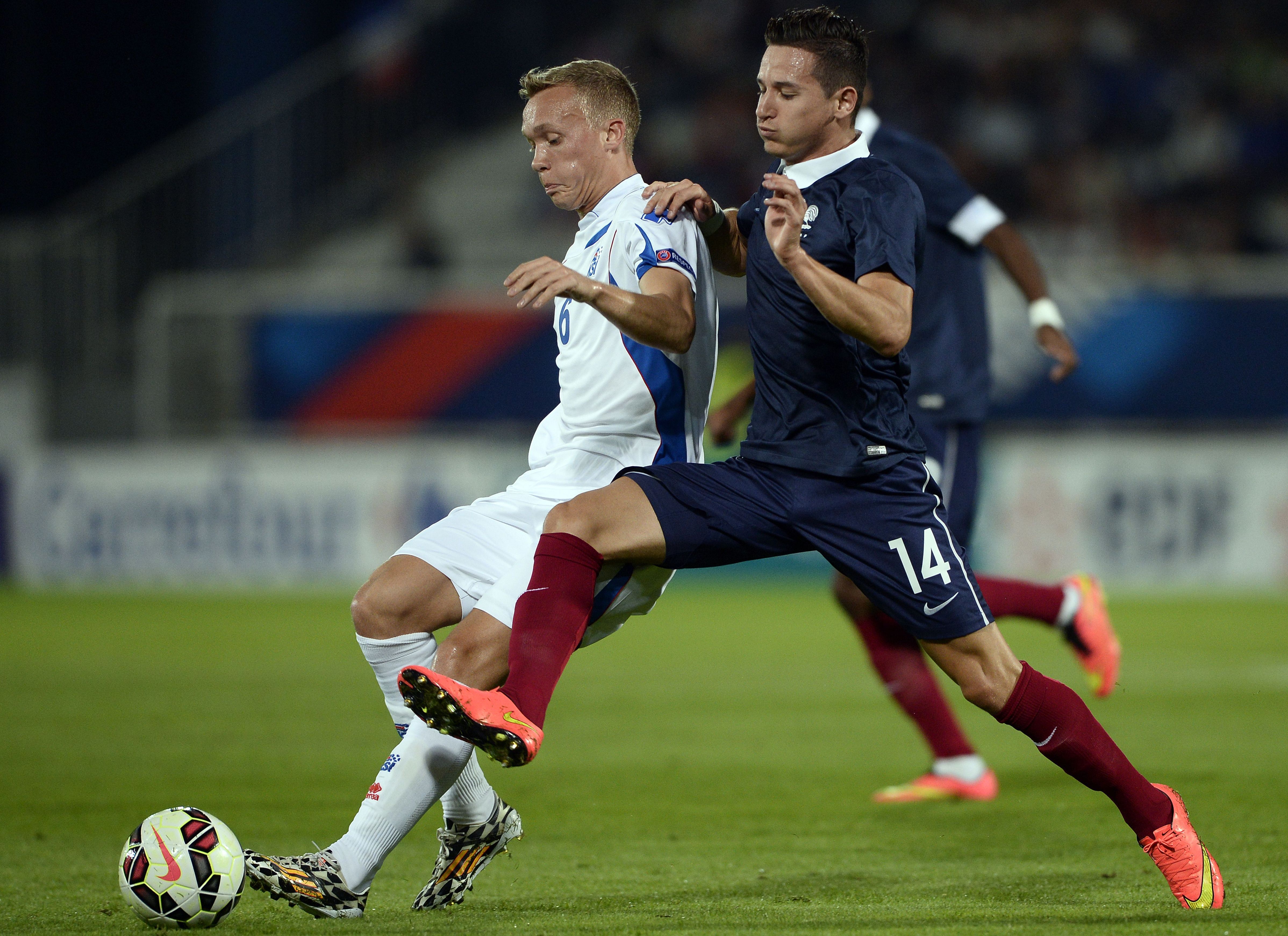 Gudmundur Thórarinsson Floriant Thauvin Iceland U21 France U21 09/08/14