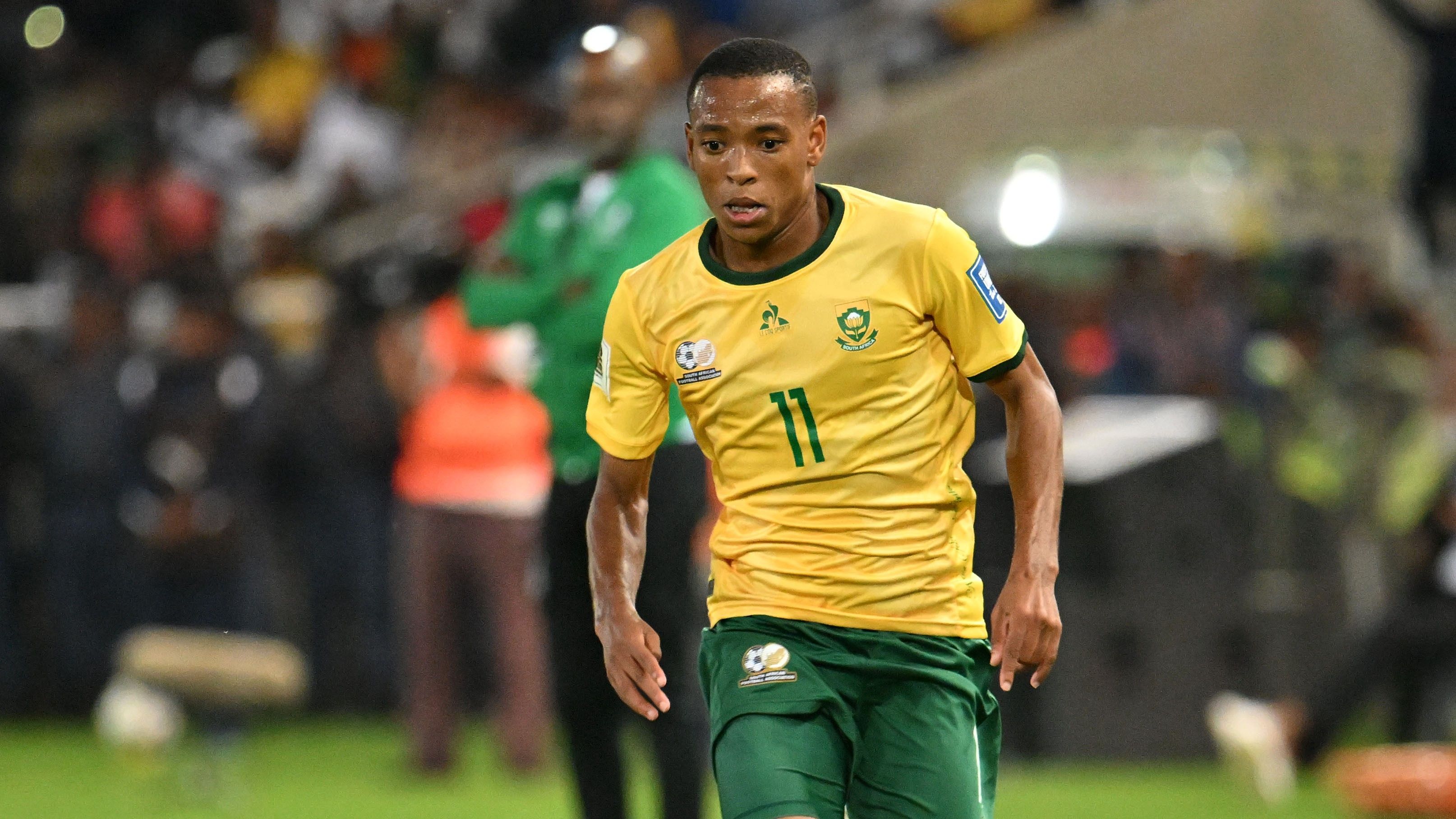 Relebohile Mofokeng of Bafana Bafana during the World Cup qualifier against Lesotho