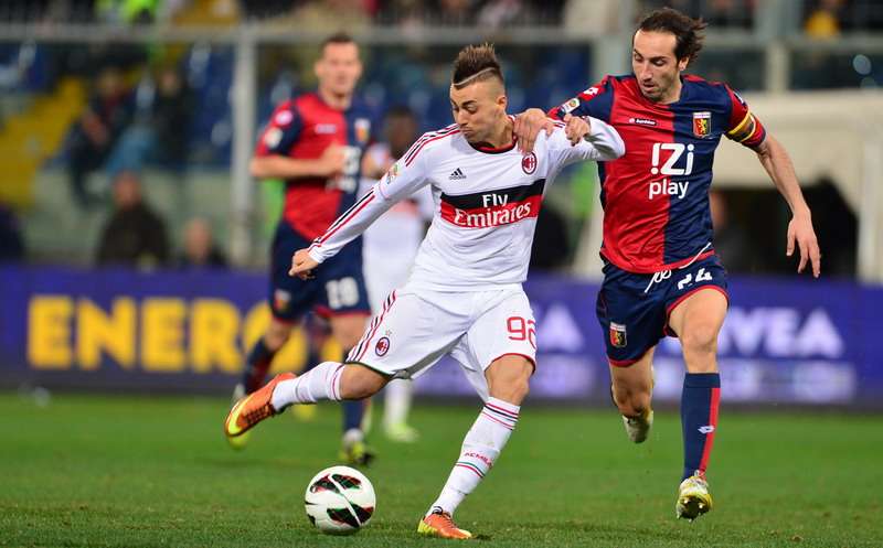 Stephan El Shaarawy (M), Emiliano Moretti (G) - Genoa-Milan - Serie A